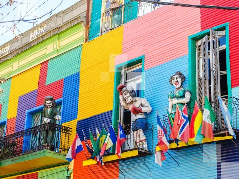 The neighbourhood of Boca is famous for its colourful houses
